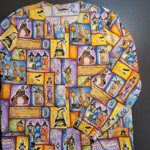 Halloween Nurse Dental Assistant Scrubs Jacket Top Long Sleeve Womens Large XL